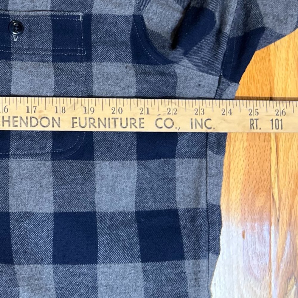 J.Crew Midweight flannel workshirt Blue/Grey BUFFALO CHECK Classic Fit - Large - Picture 3 of 3